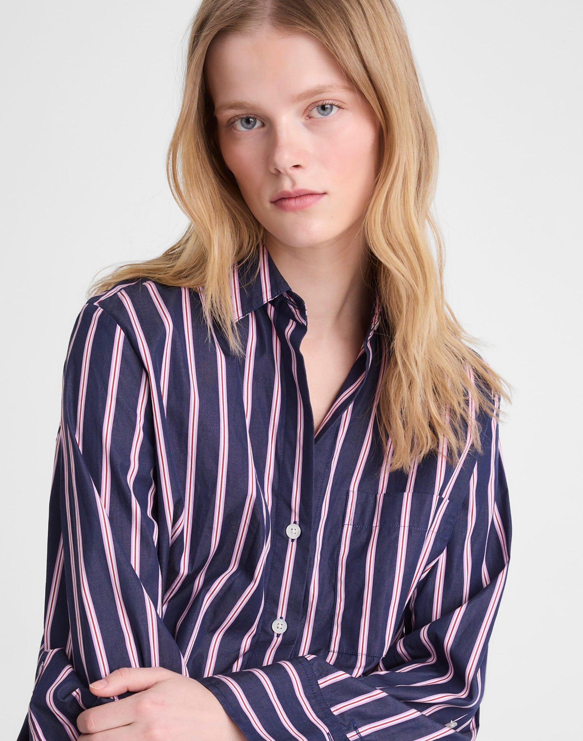 Madewell The Signature Y-Neck Shirt in Poplin