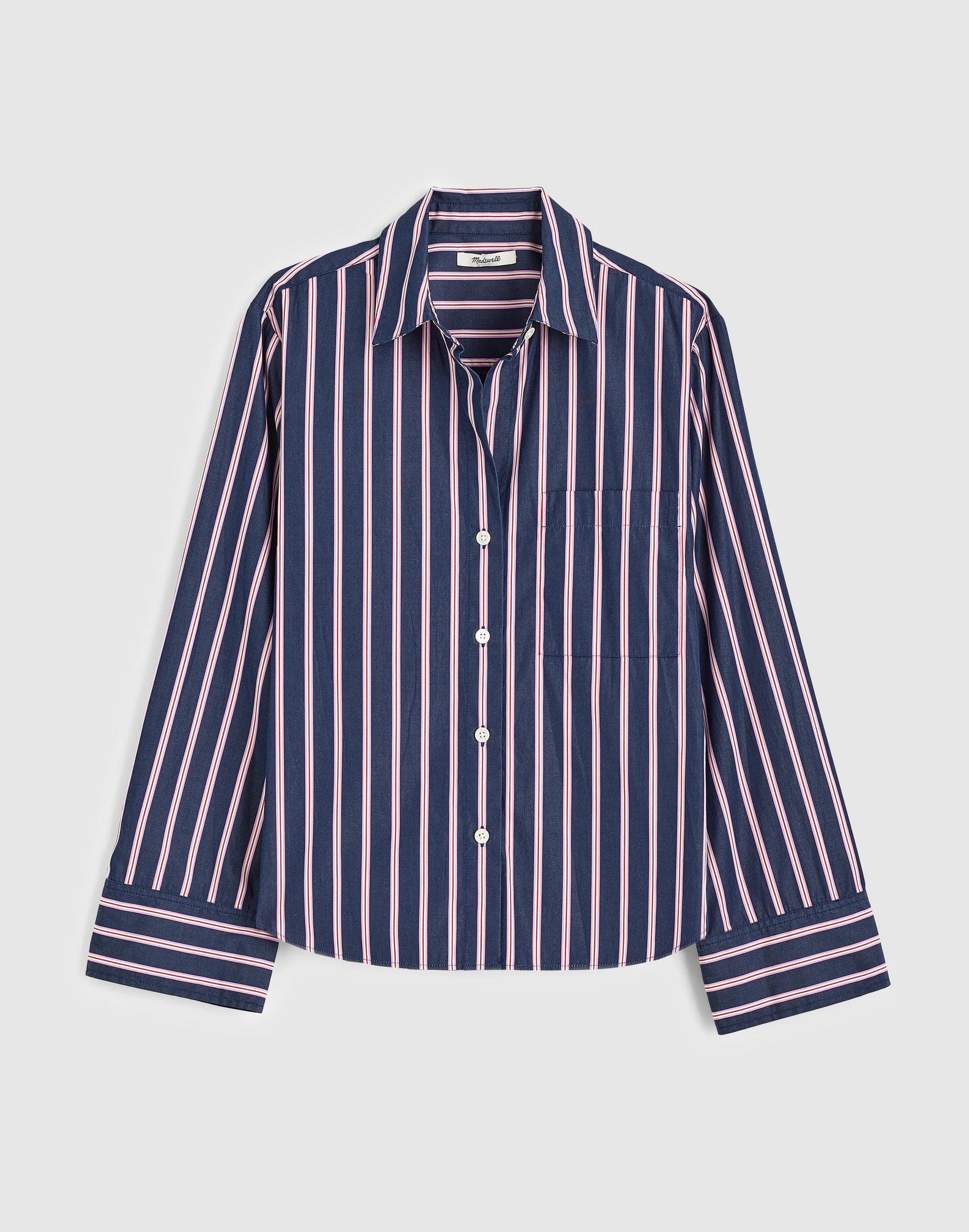 Madewell The Signature Y-Neck Shirt in Poplin