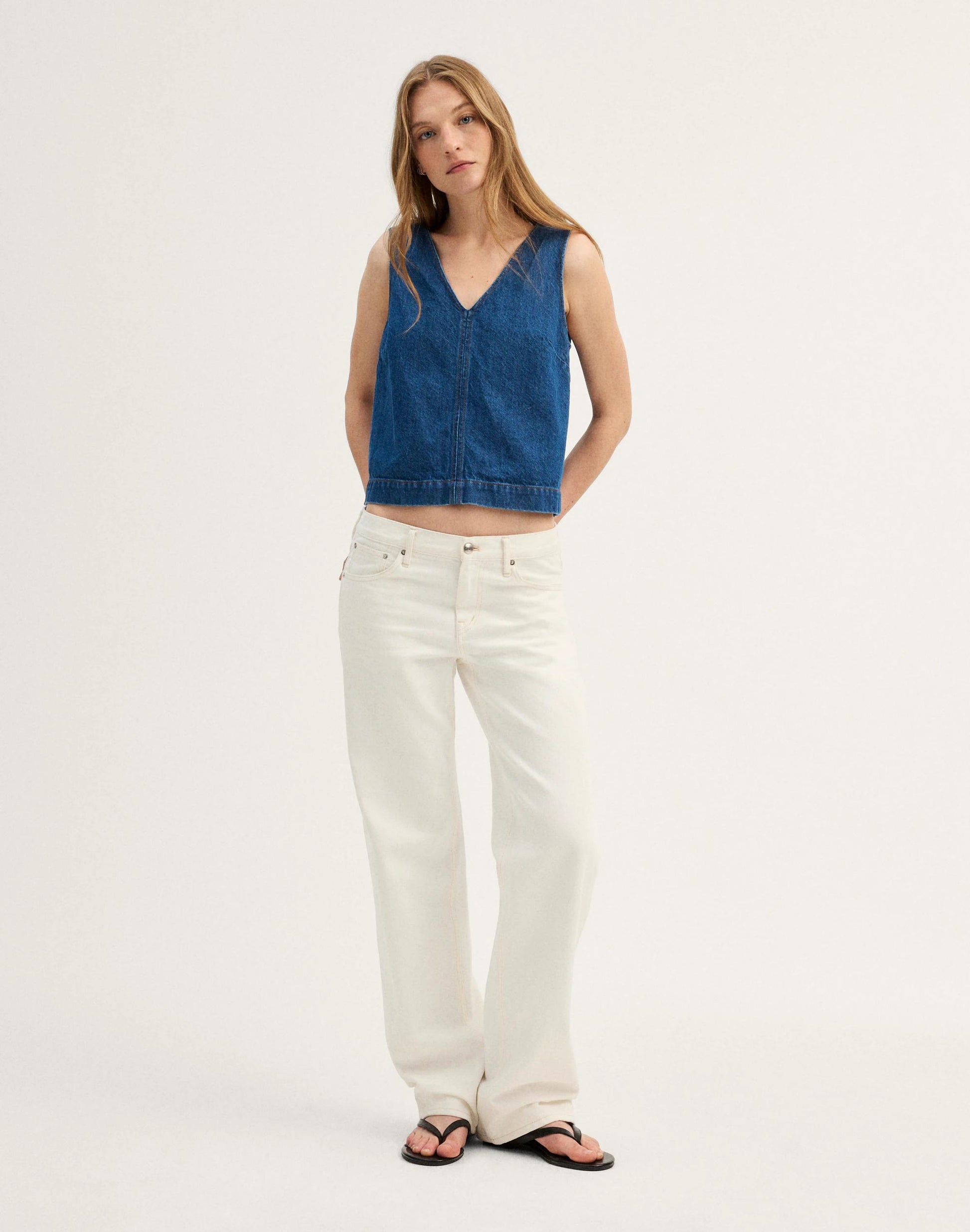 Madewell Denim V-Neck Shell Top