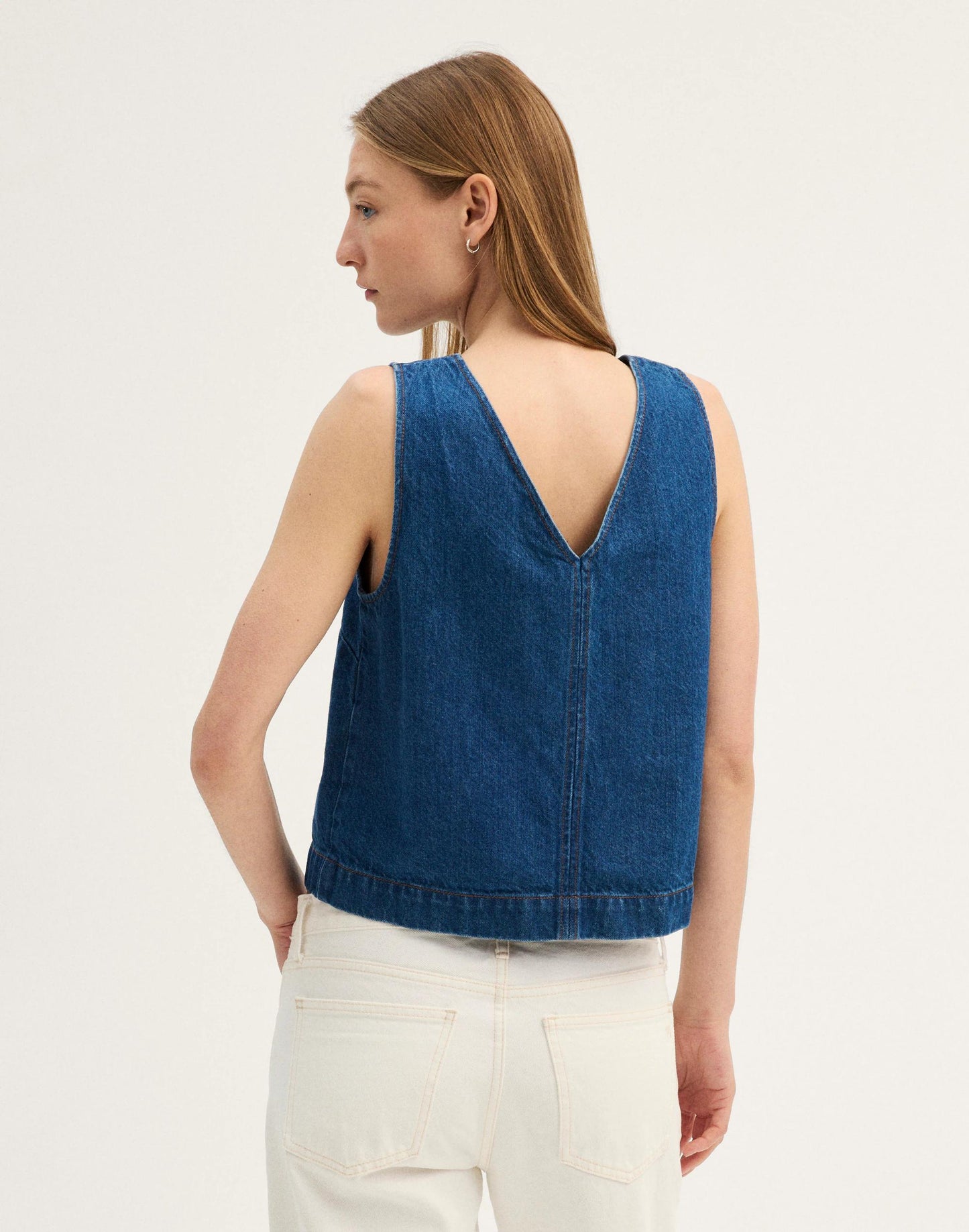 Madewell Denim V-Neck Shell Top