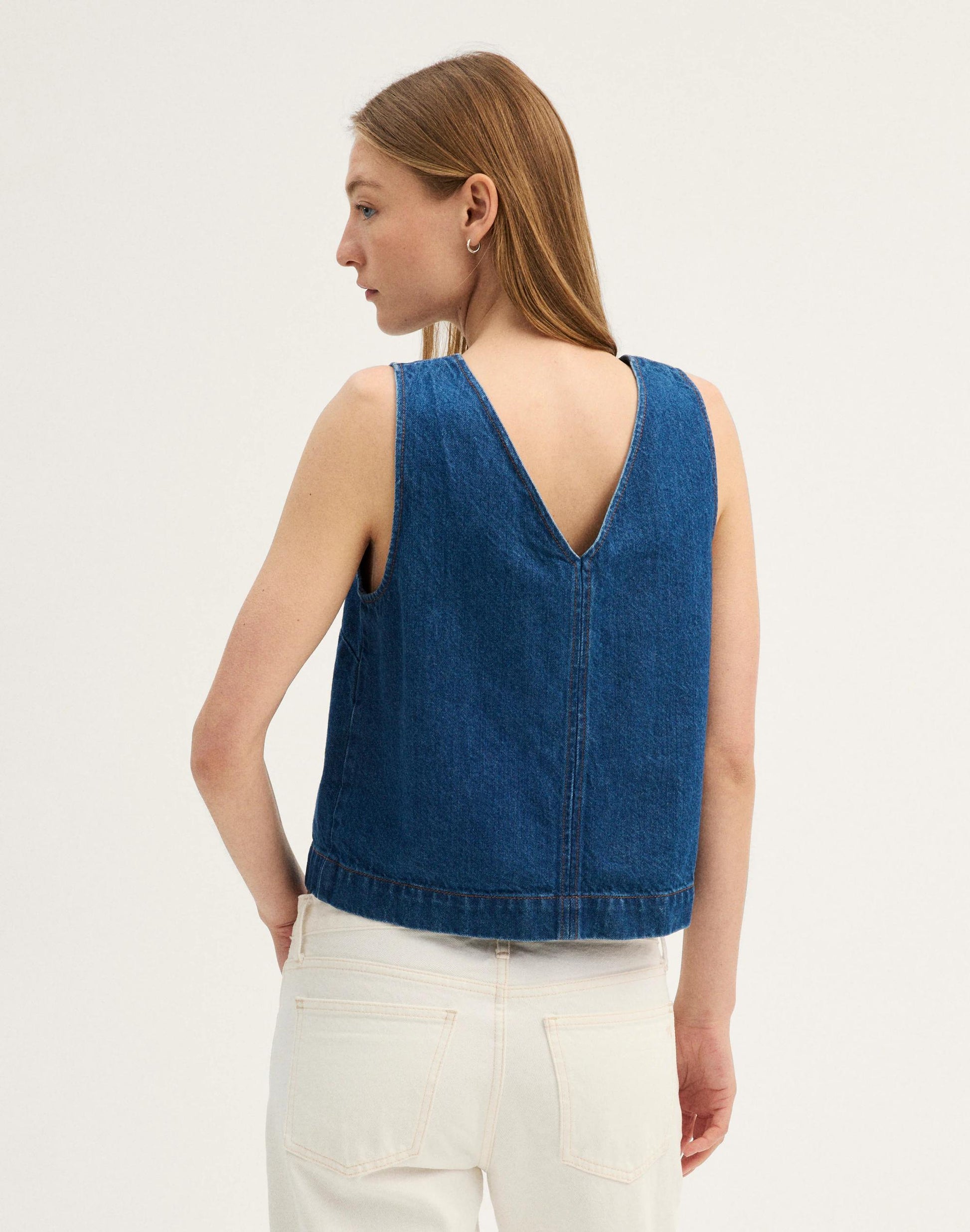 Madewell Denim V-Neck Shell Top
