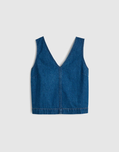 Madewell Denim V-Neck Shell Top