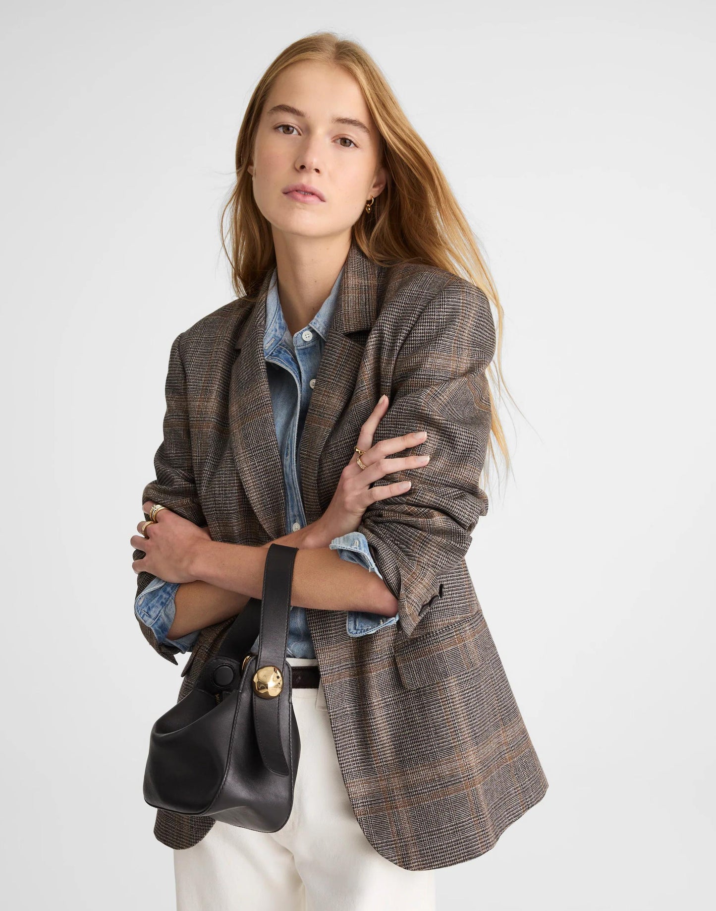 Madewell The Sculpted Metal Wristlet Bag