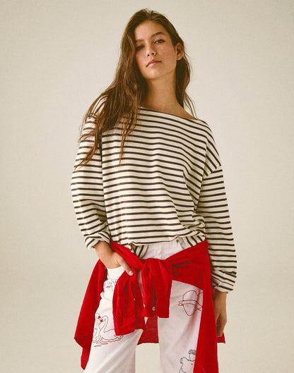 Madewell Striped Boatneck Long-Sleeve Tee
