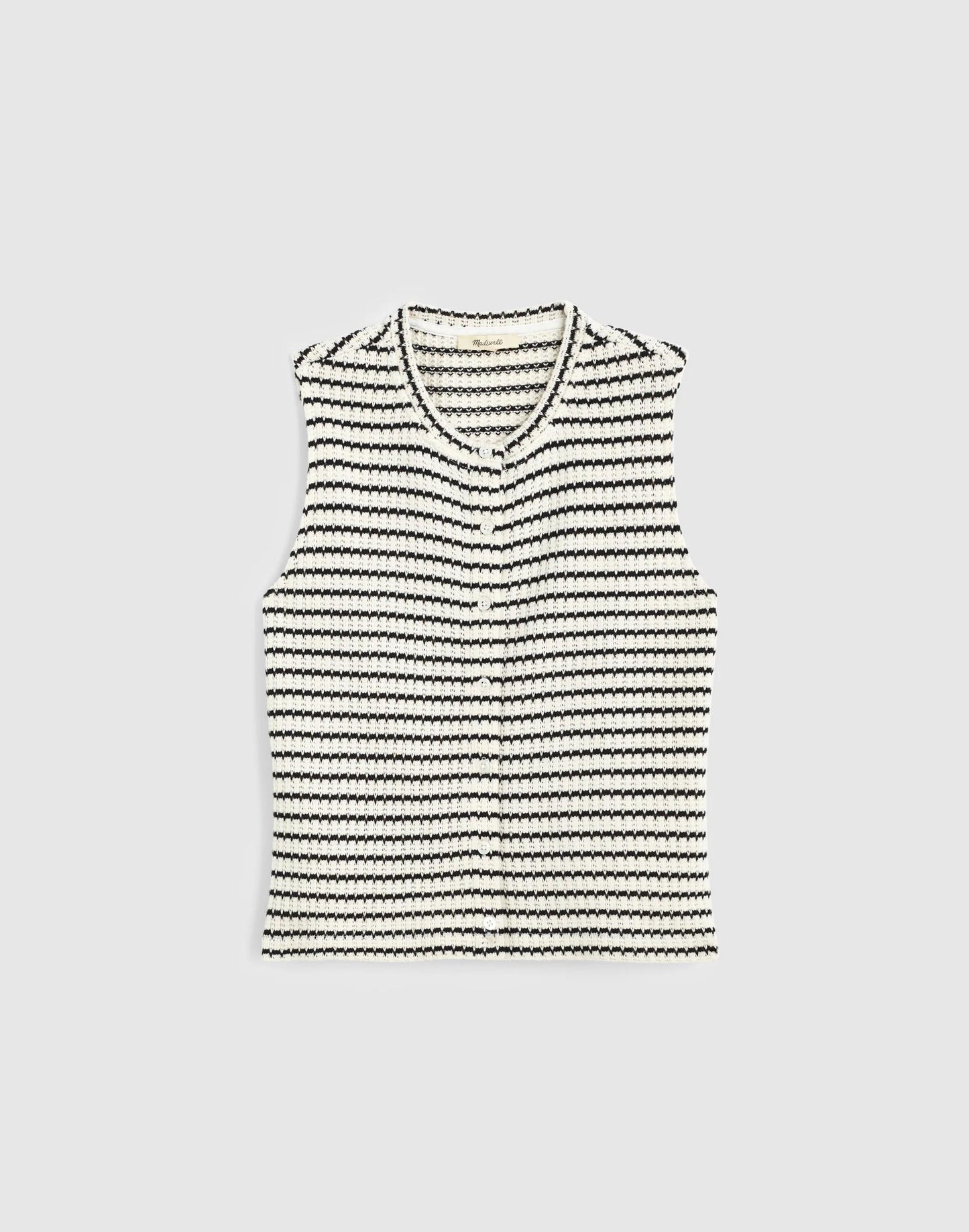Madewell Textured-Knit  Button-Front Shell Top