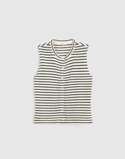 Madewell Textured-Knit  Button-Front Shell Top