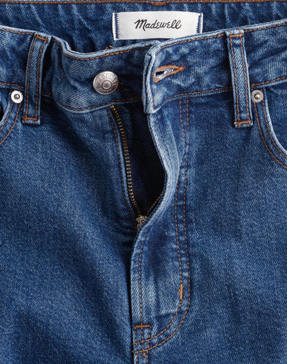 Madewell The Curvy Longline Straight Crop Jean in Marina Blue Wash