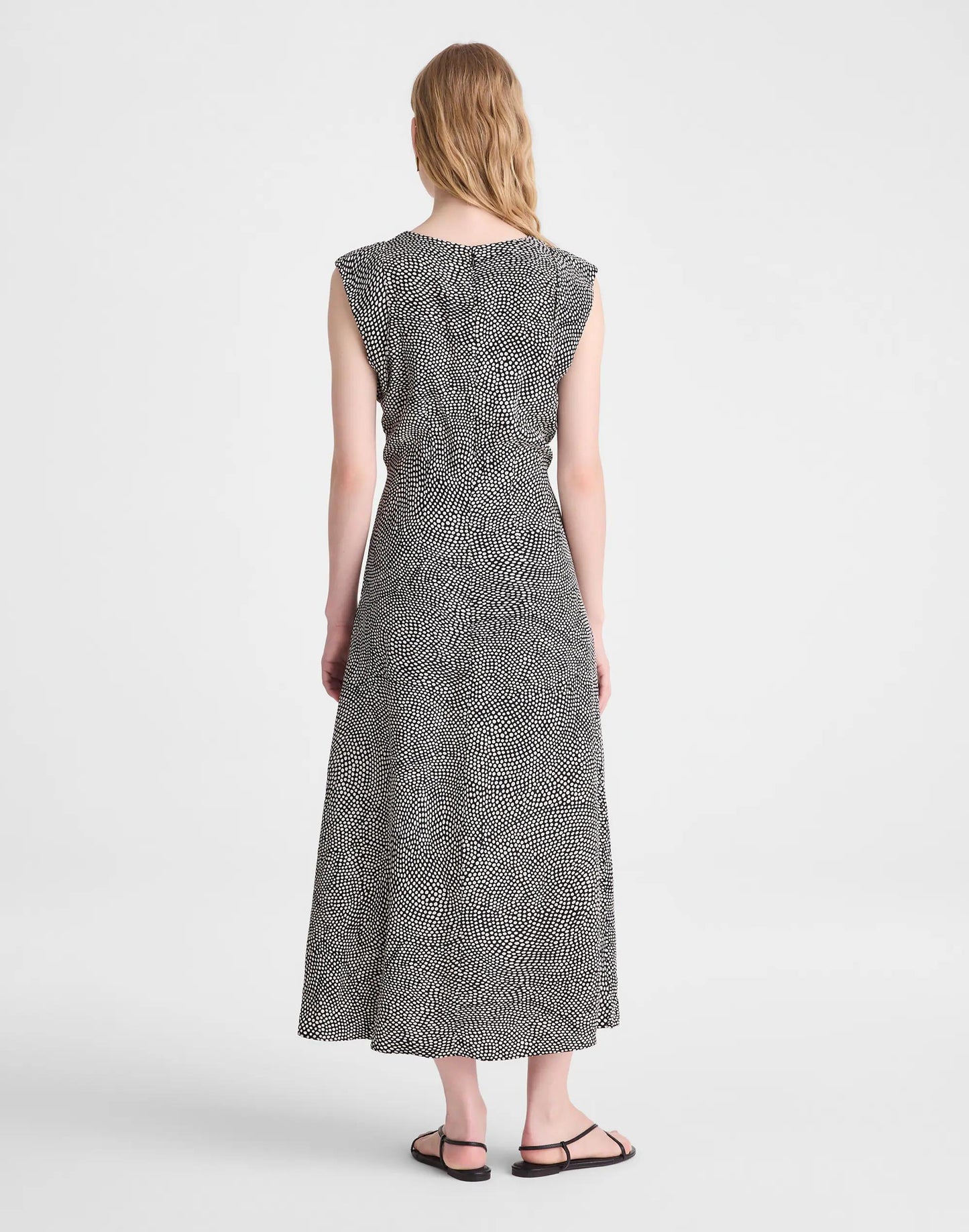 Madewell Ruched Flutter-Sleeve Midi Dress