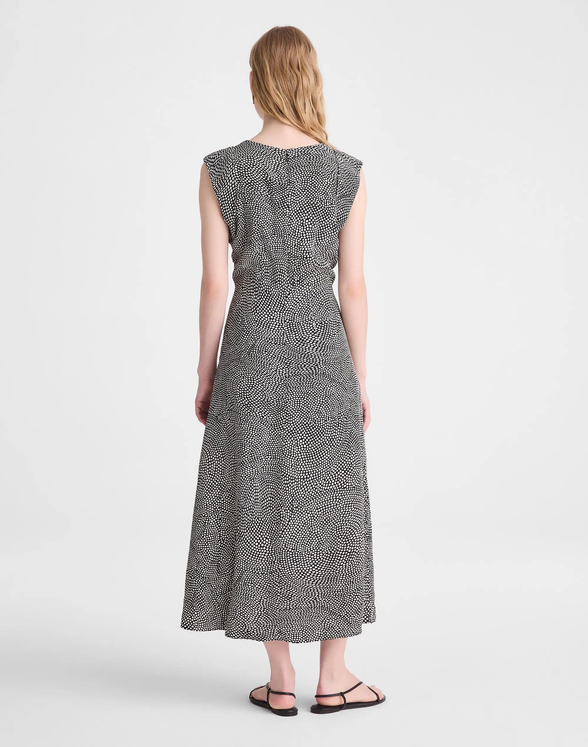 Madewell Ruched Flutter-Sleeve Midi Dress