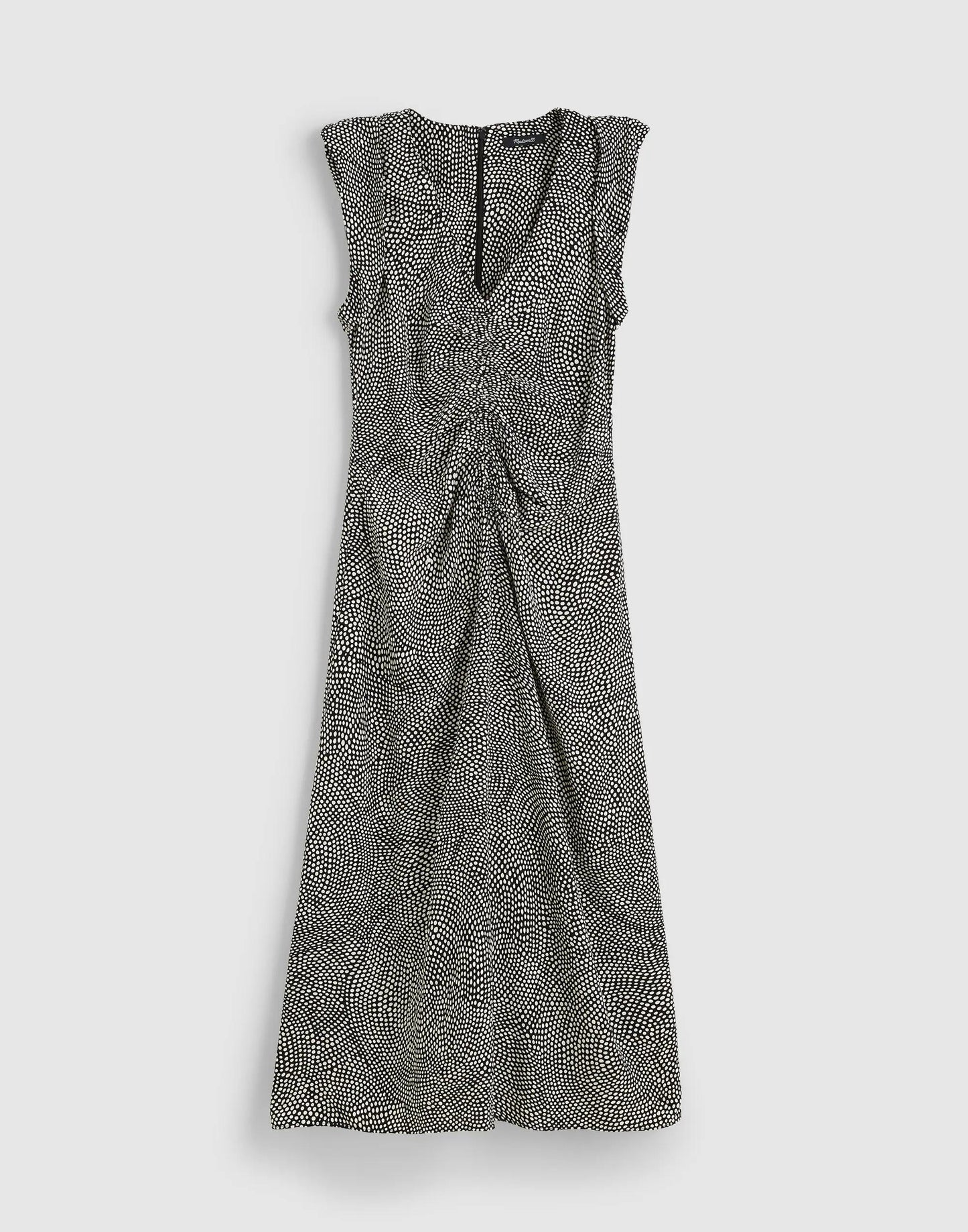 Madewell Ruched Flutter-Sleeve Midi Dress