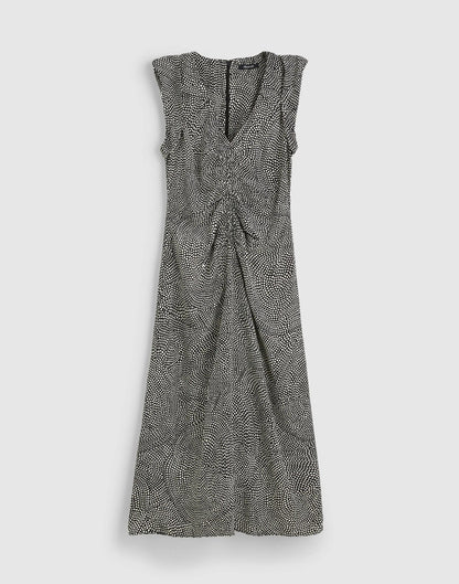 Madewell Ruched Flutter-Sleeve Midi Dress