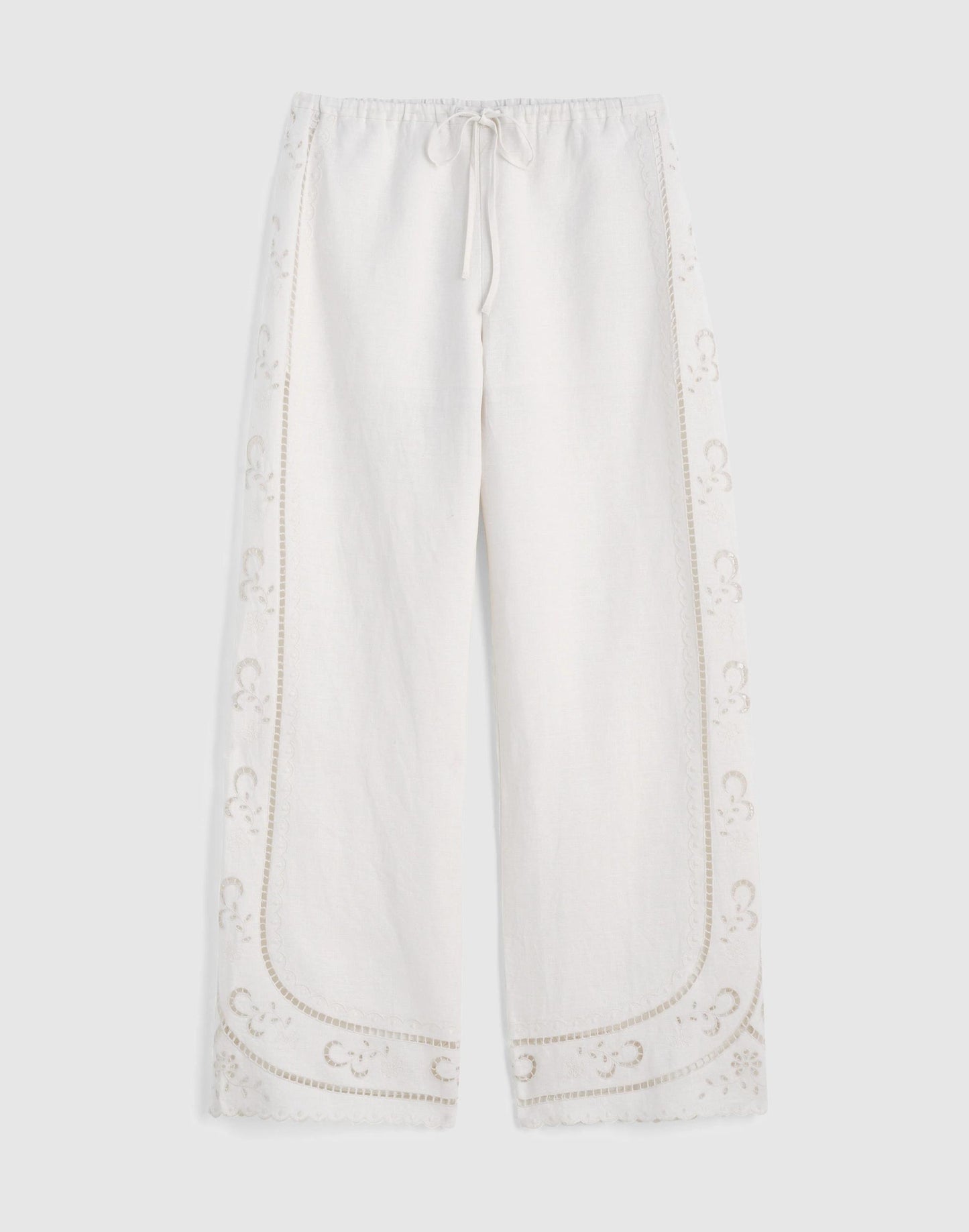 Madewell Eyelet Drawstring Pants in 100% Linen