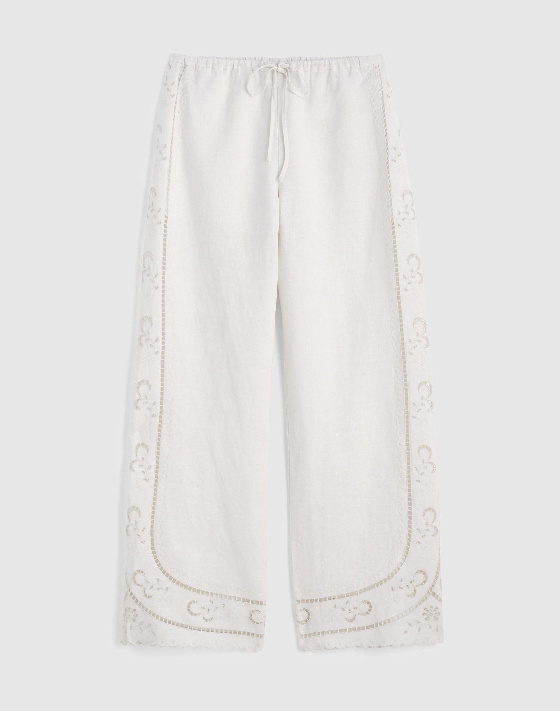 Madewell Eyelet Drawstring Pants in 100% Linen