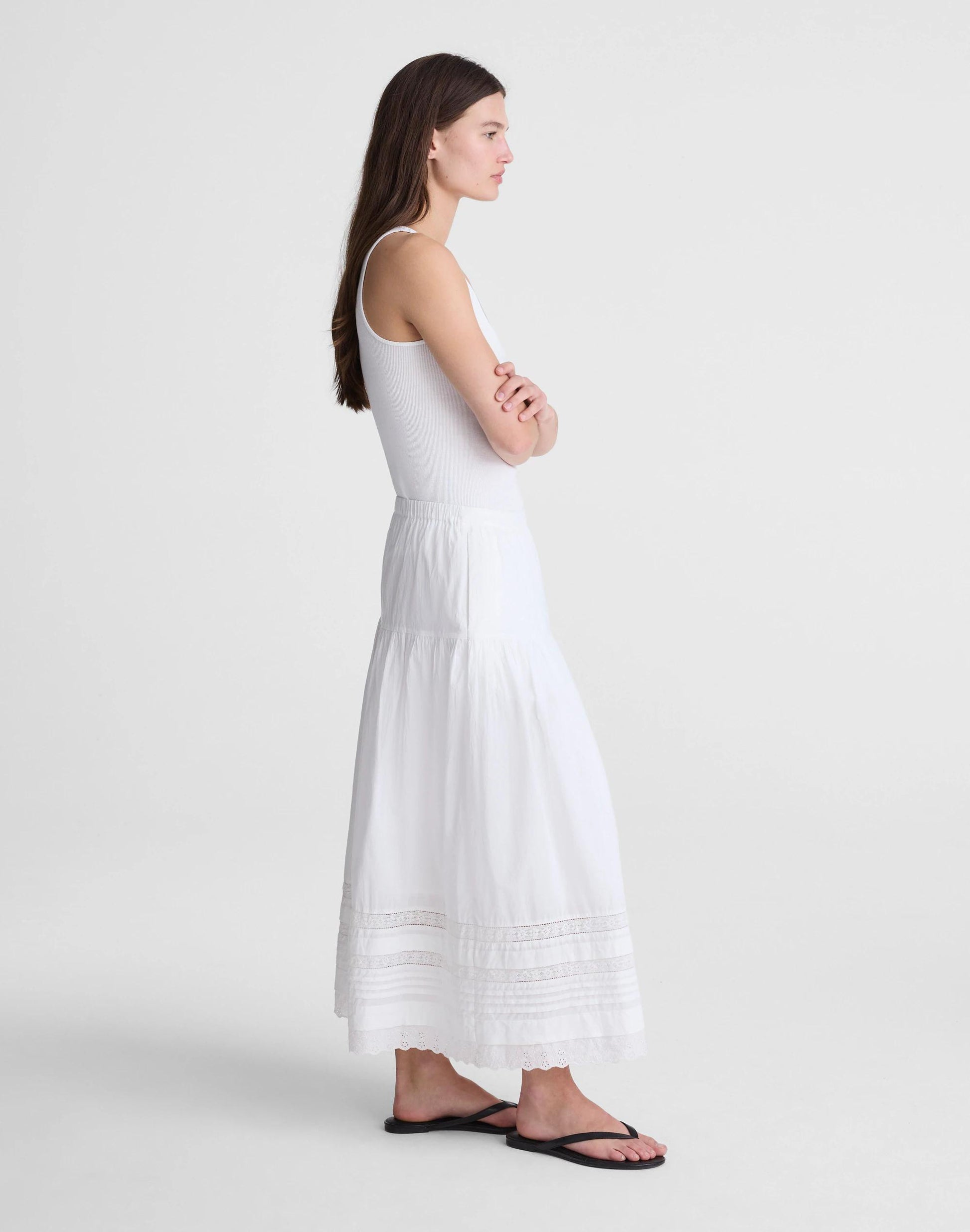 Madewell Pintucked Midi Skirt