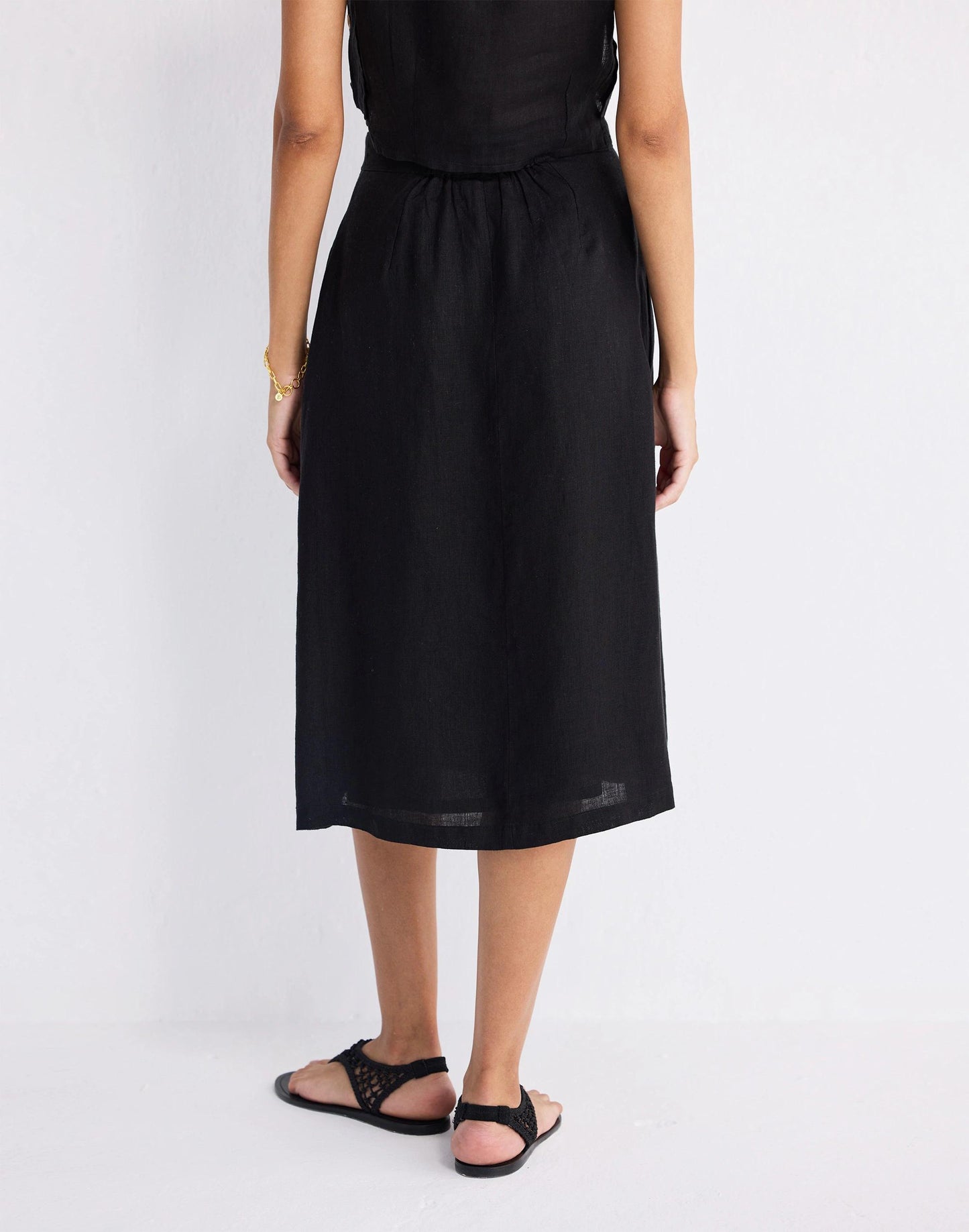 Madewell Reistor® Overlap Midi Skirt in 100% Black Hemp
