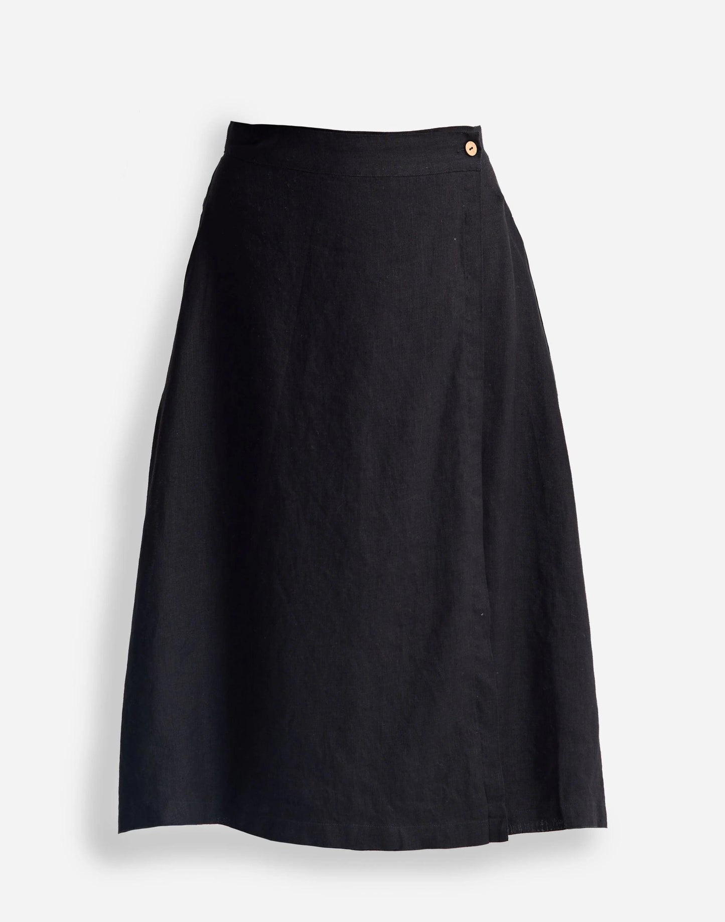 Madewell Reistor® Overlap Midi Skirt in 100% Black Hemp