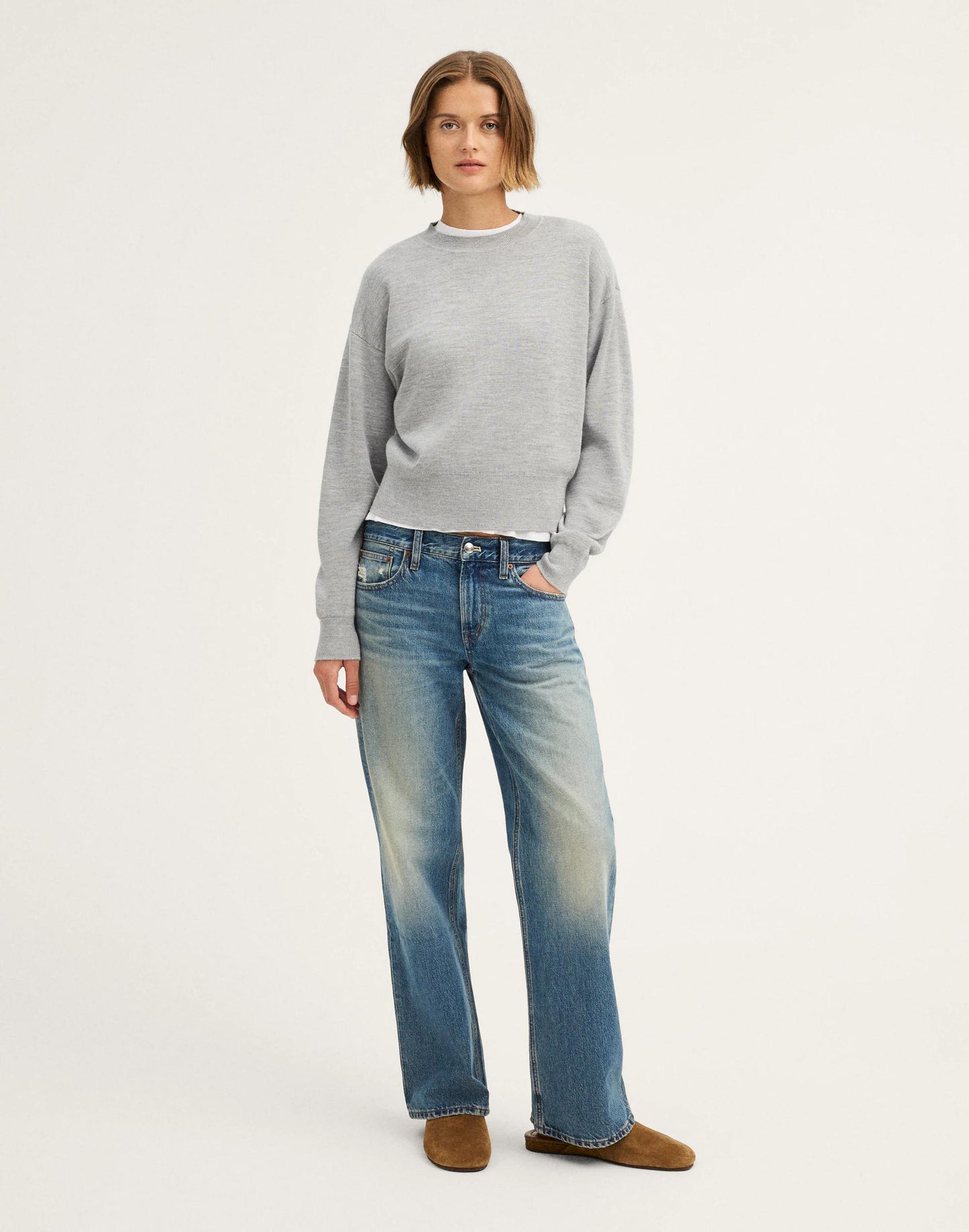 Madewell Relaxed Crewneck Sweater in Merino-Silk Blend