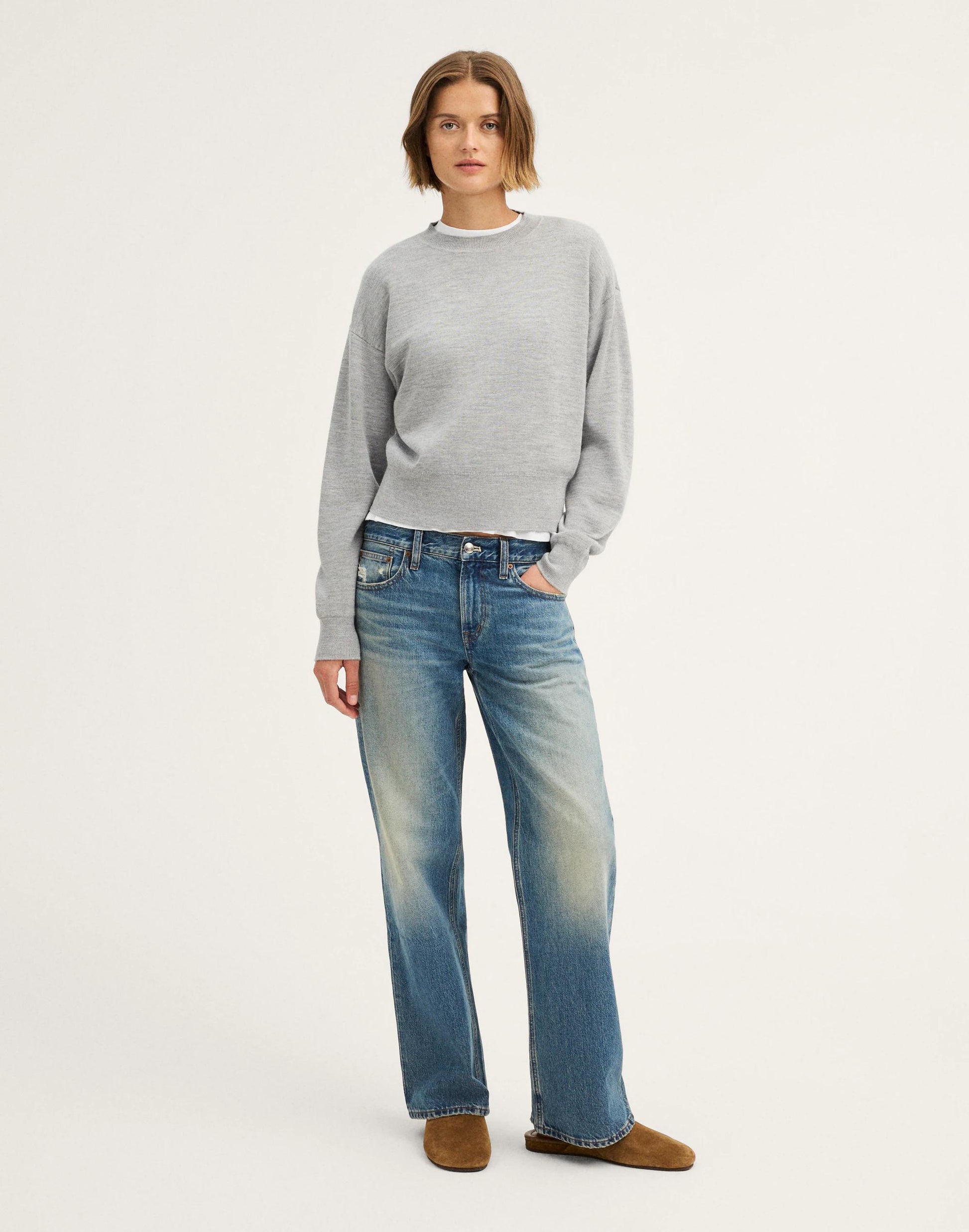 Madewell Relaxed Crewneck Sweater in Merino-Silk Blend