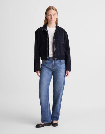 Madewell Funnel-Neck Utility Jacket in Suede