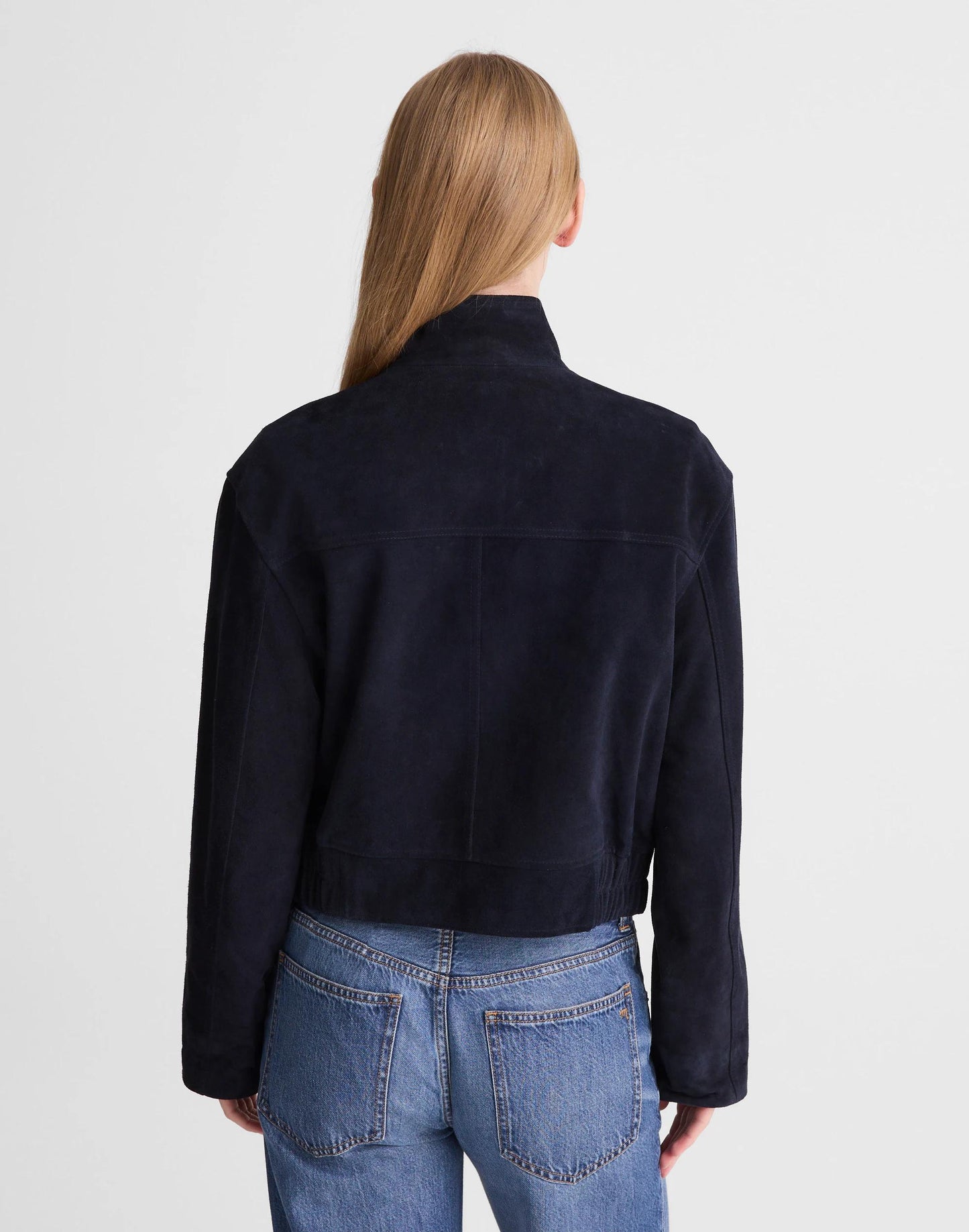 Madewell Funnel-Neck Utility Jacket in Suede