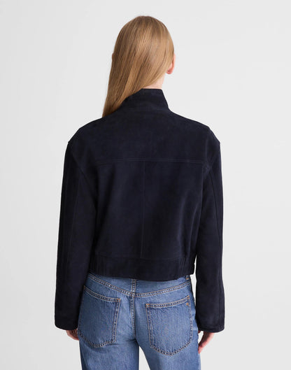 Madewell Funnel-Neck Utility Jacket in Suede