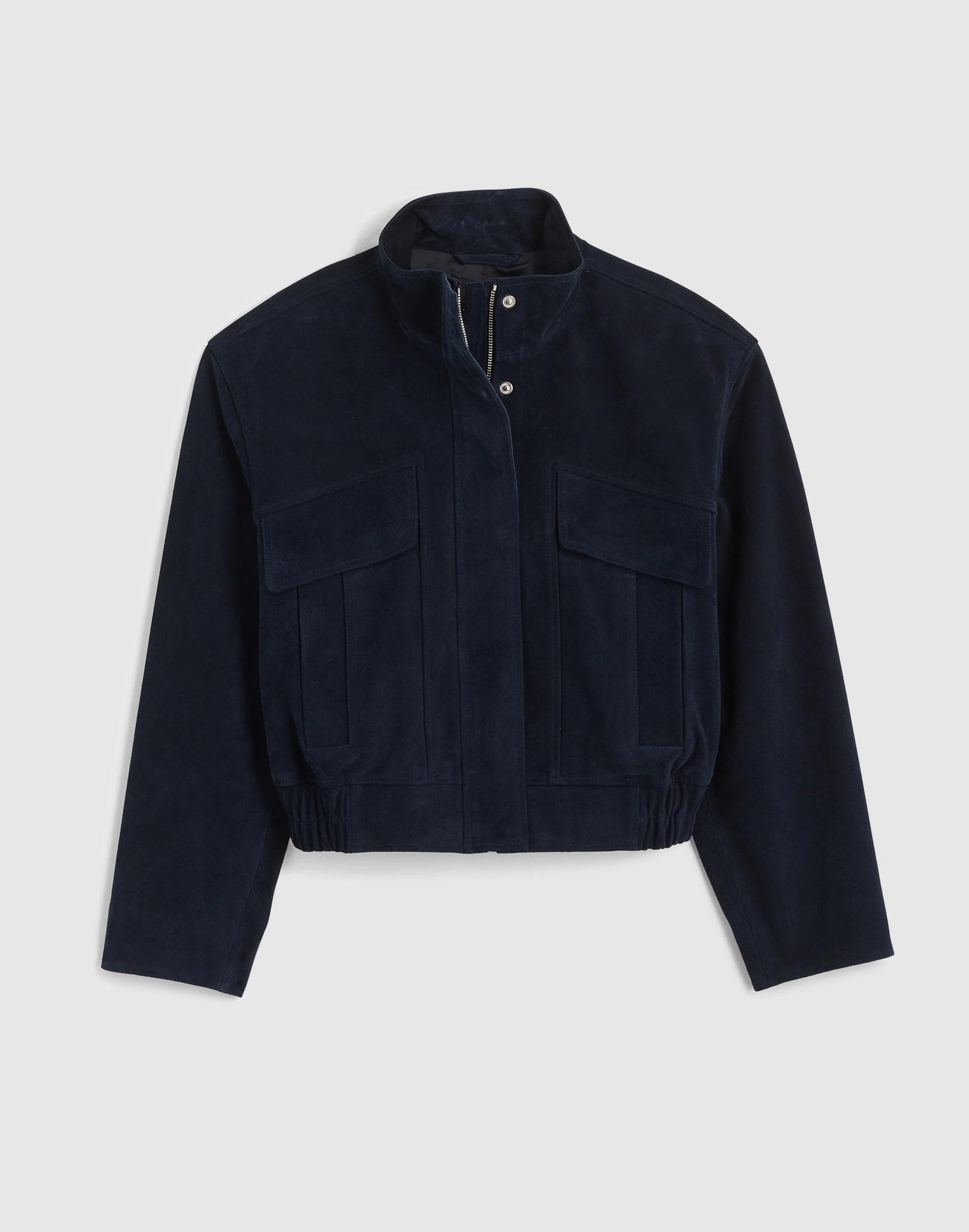 Madewell Funnel-Neck Utility Jacket in Suede