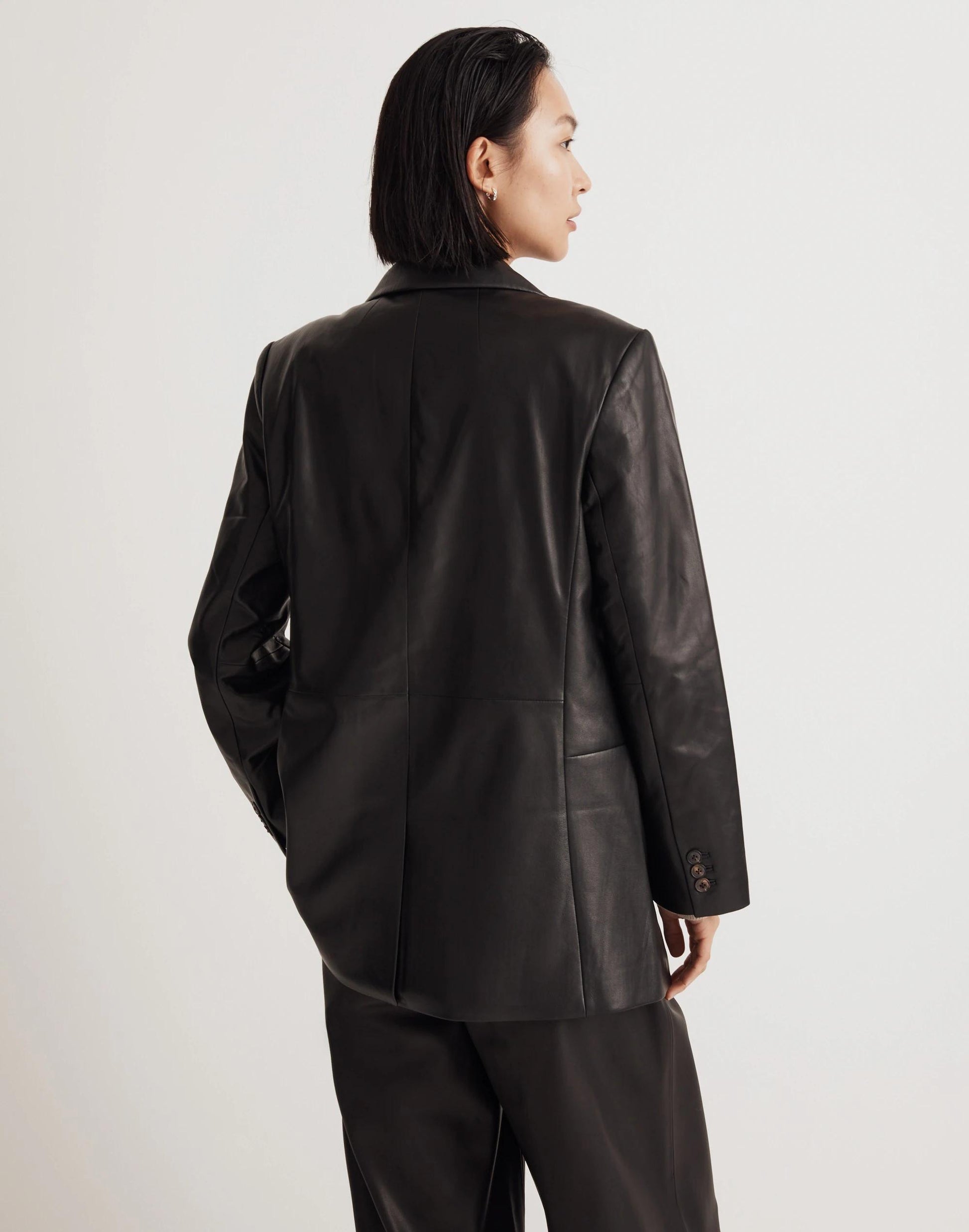Madewell The Bedford Oversized Blazer in Leather