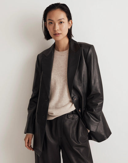 Madewell The Bedford Oversized Blazer in Leather