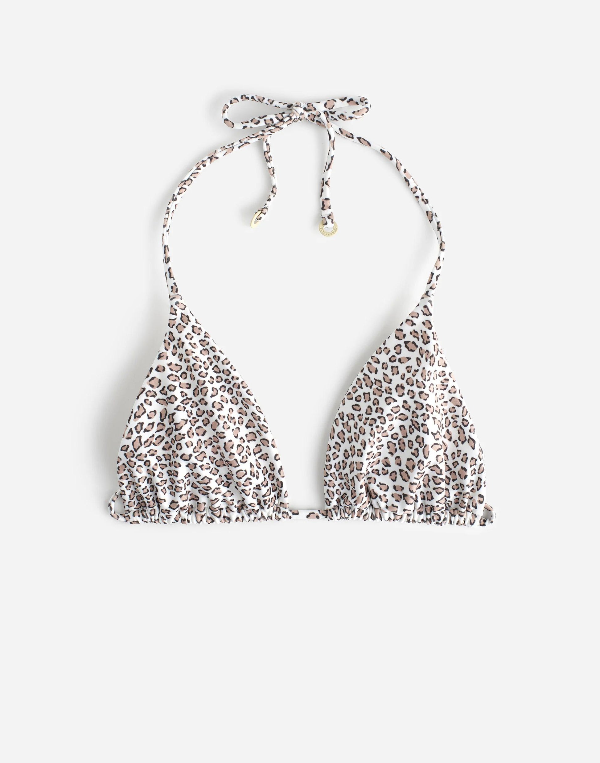 Madewell Zulu & Zephyr Micro Leopard Halter Bikini Top