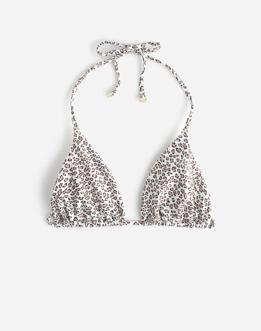 Madewell Zulu & Zephyr Micro Leopard Halter Bikini Top