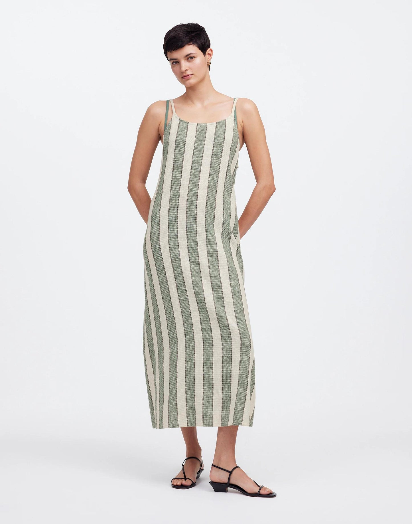 Madewell Zulu & Zephyr Eucalyptus Stripe Organic Cotton Dress
