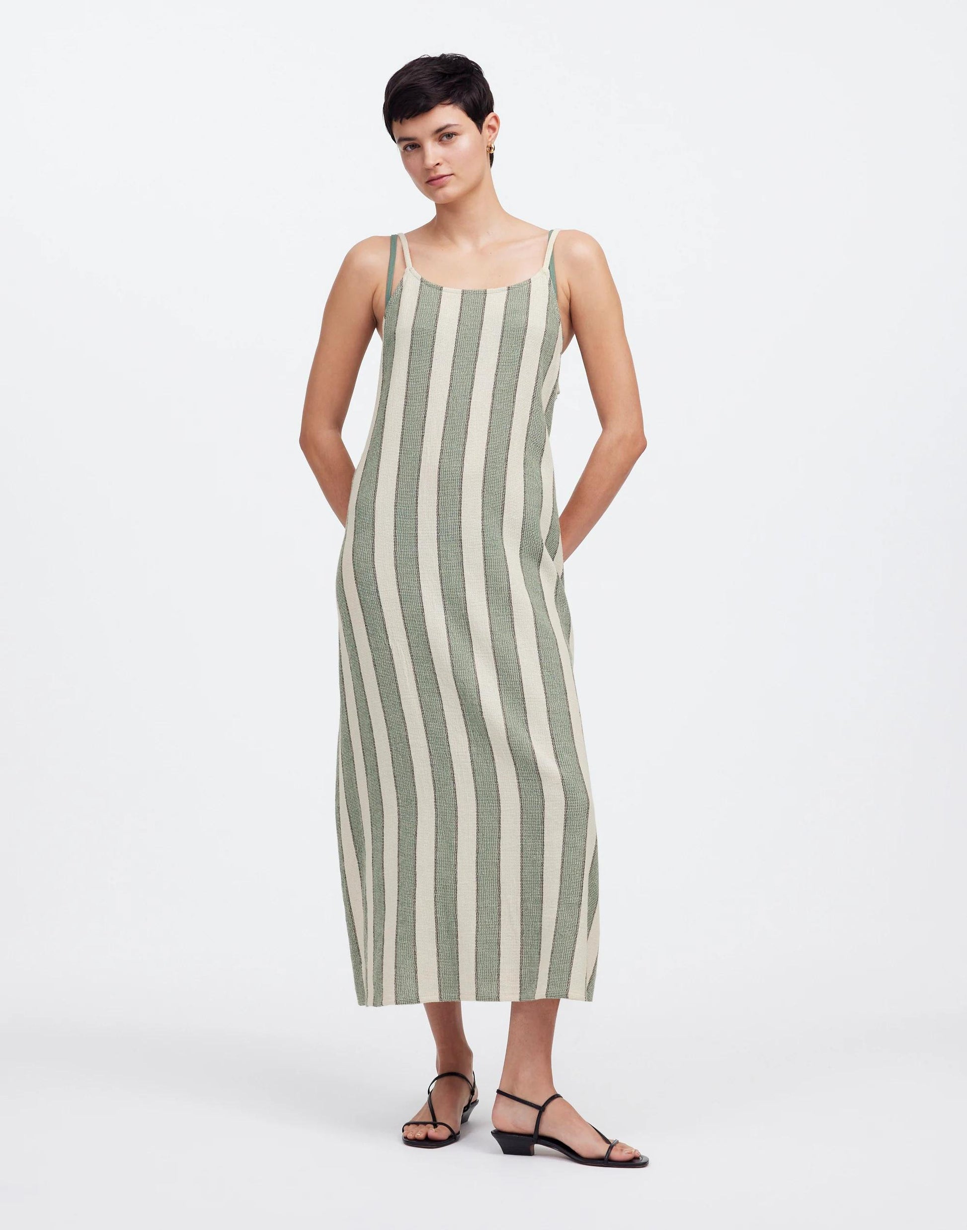 Madewell Zulu & Zephyr Eucalyptus Stripe Organic Cotton Dress