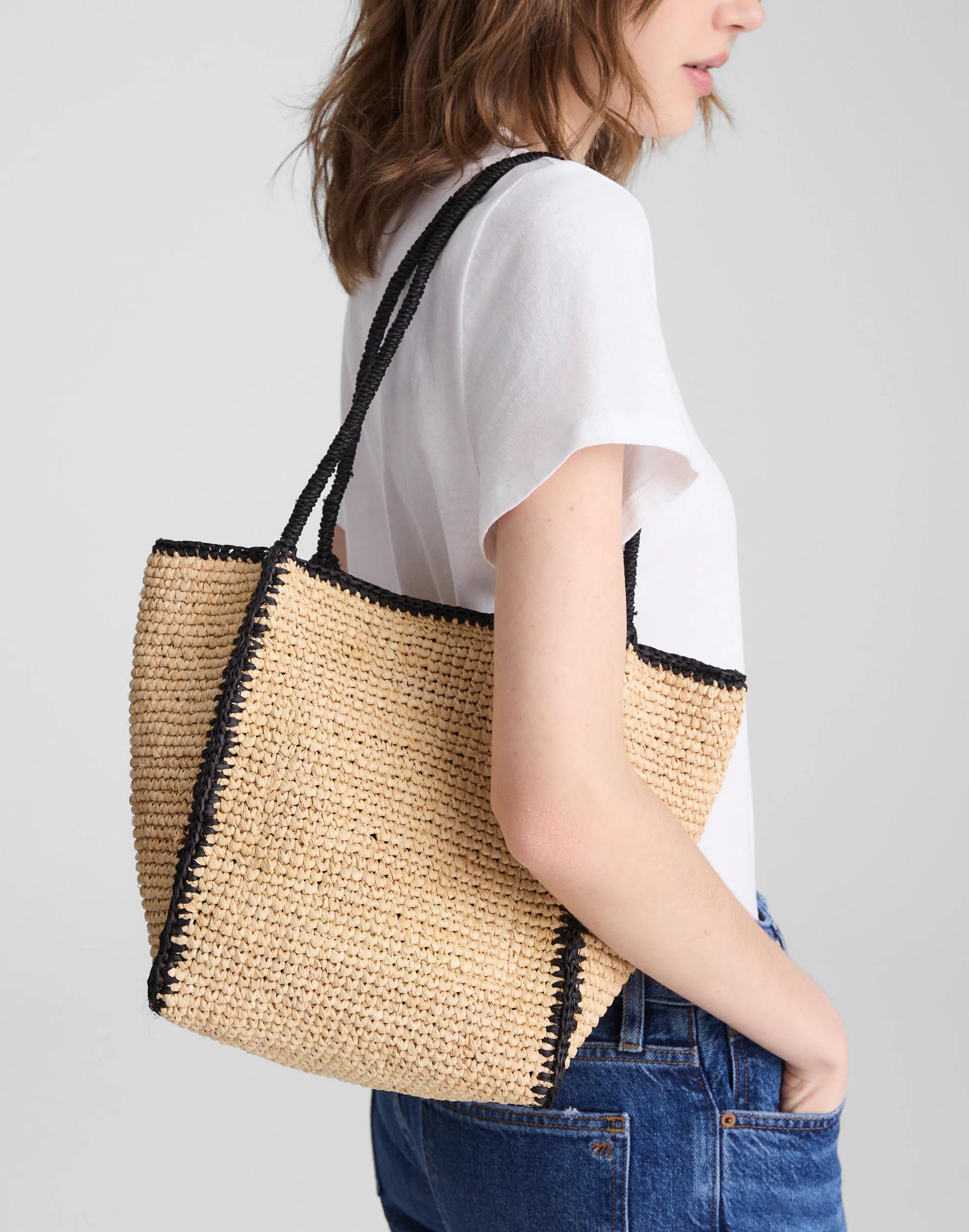 Madewell The Lexington Small Tote in Raffia