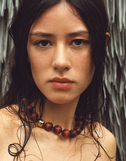 Madewell Madewell x Shopbop Oversized Wood Beaded Choker Necklace