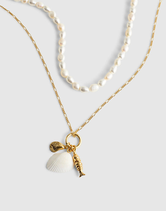 Madewell Madewell x Shopbop Beaded Shell Necklace Set