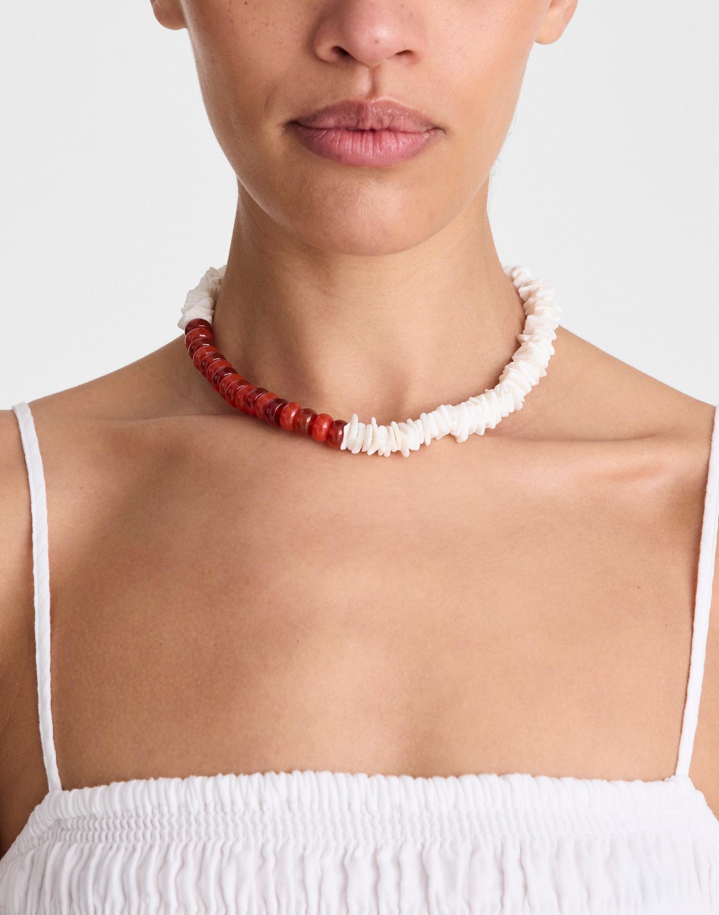 Madewell Semiprecious Puka Shell Beaded Choker Necklace