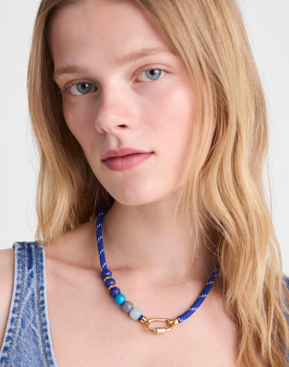 Madewell Semiprecious Beaded Carabiner Paracord Necklace