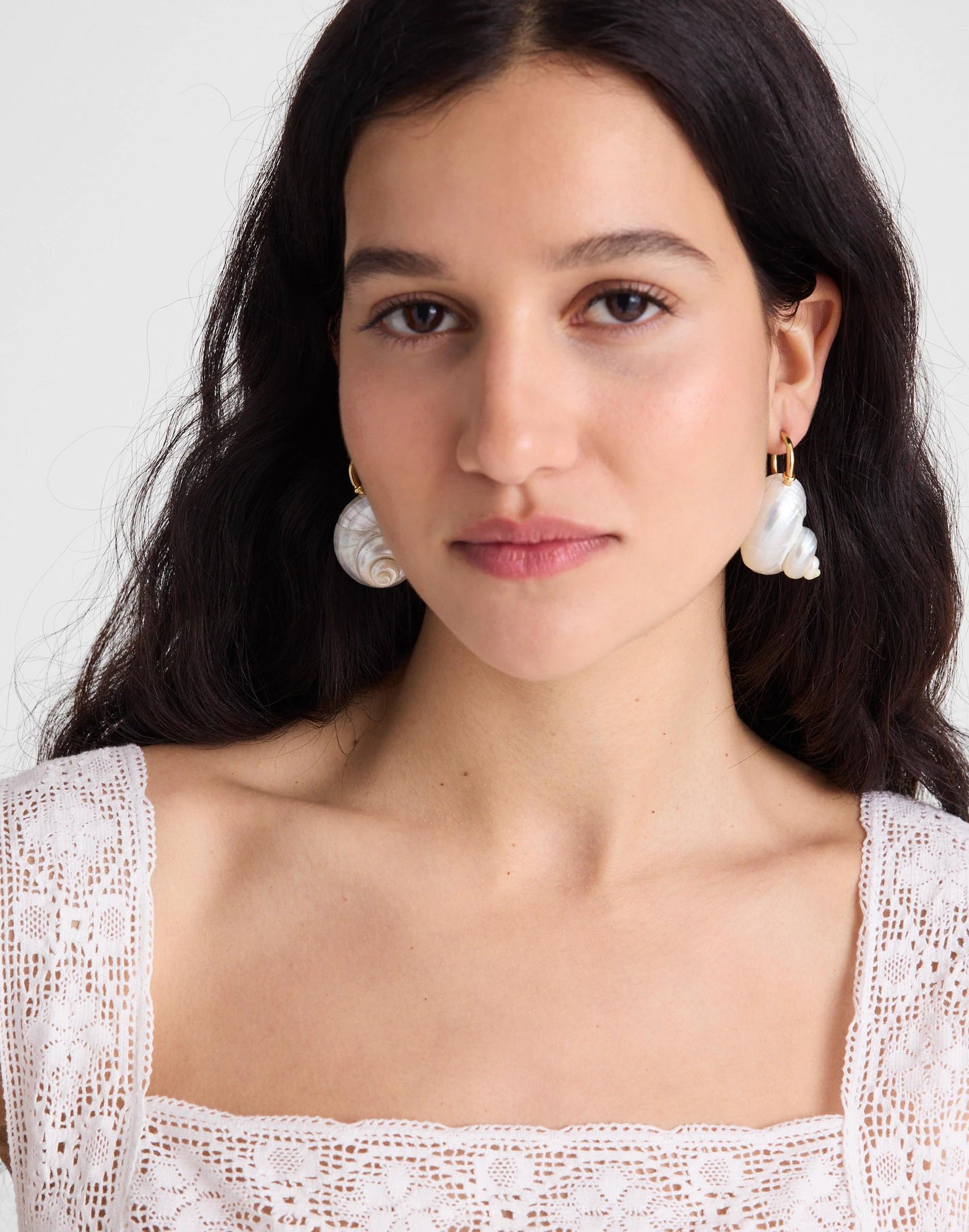 Madewell Shell Statement Hoop Earrings