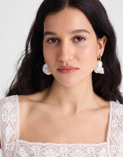 Madewell Shell Statement Hoop Earrings