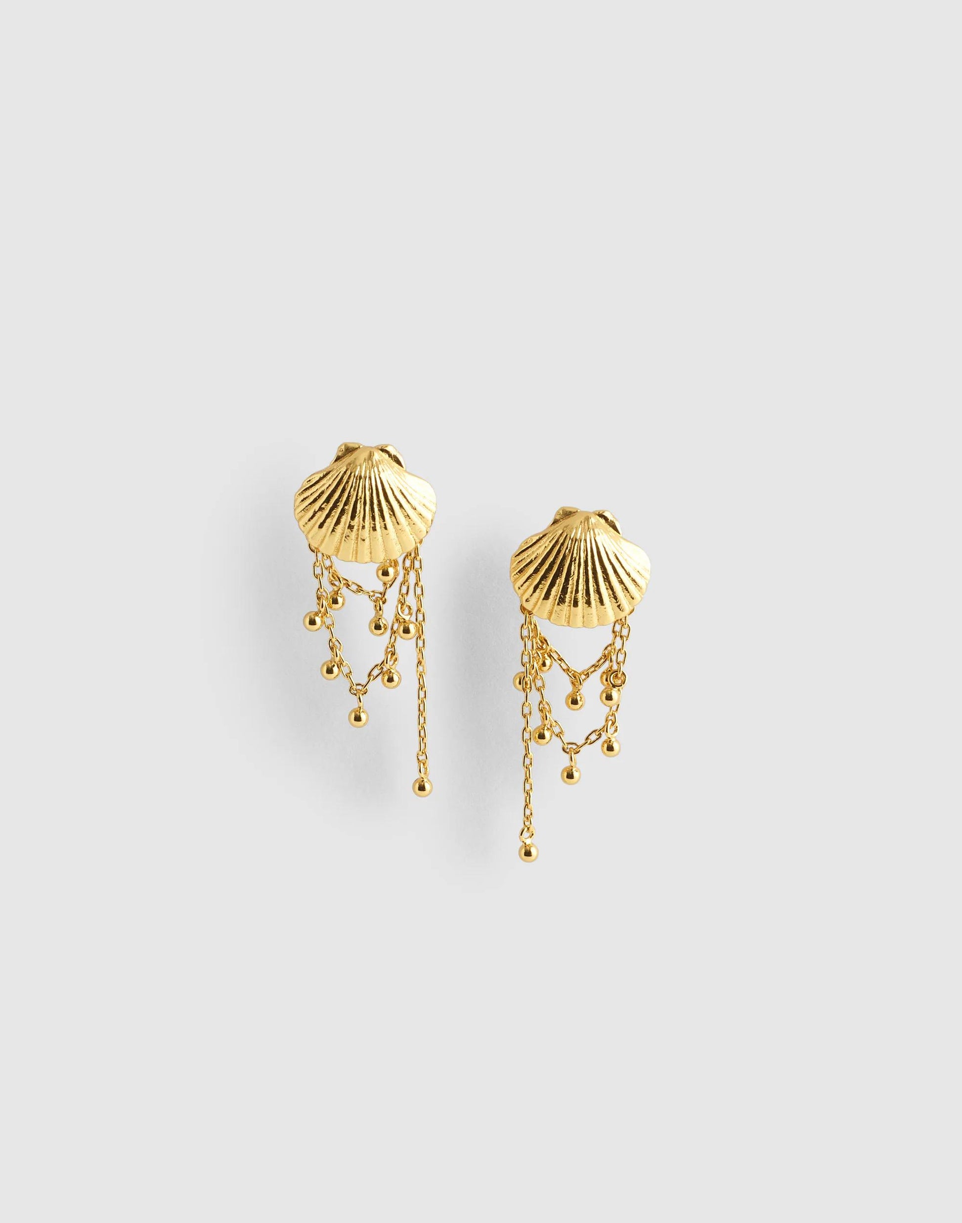 Madewell Shell Stacked Chain Stud Earrings