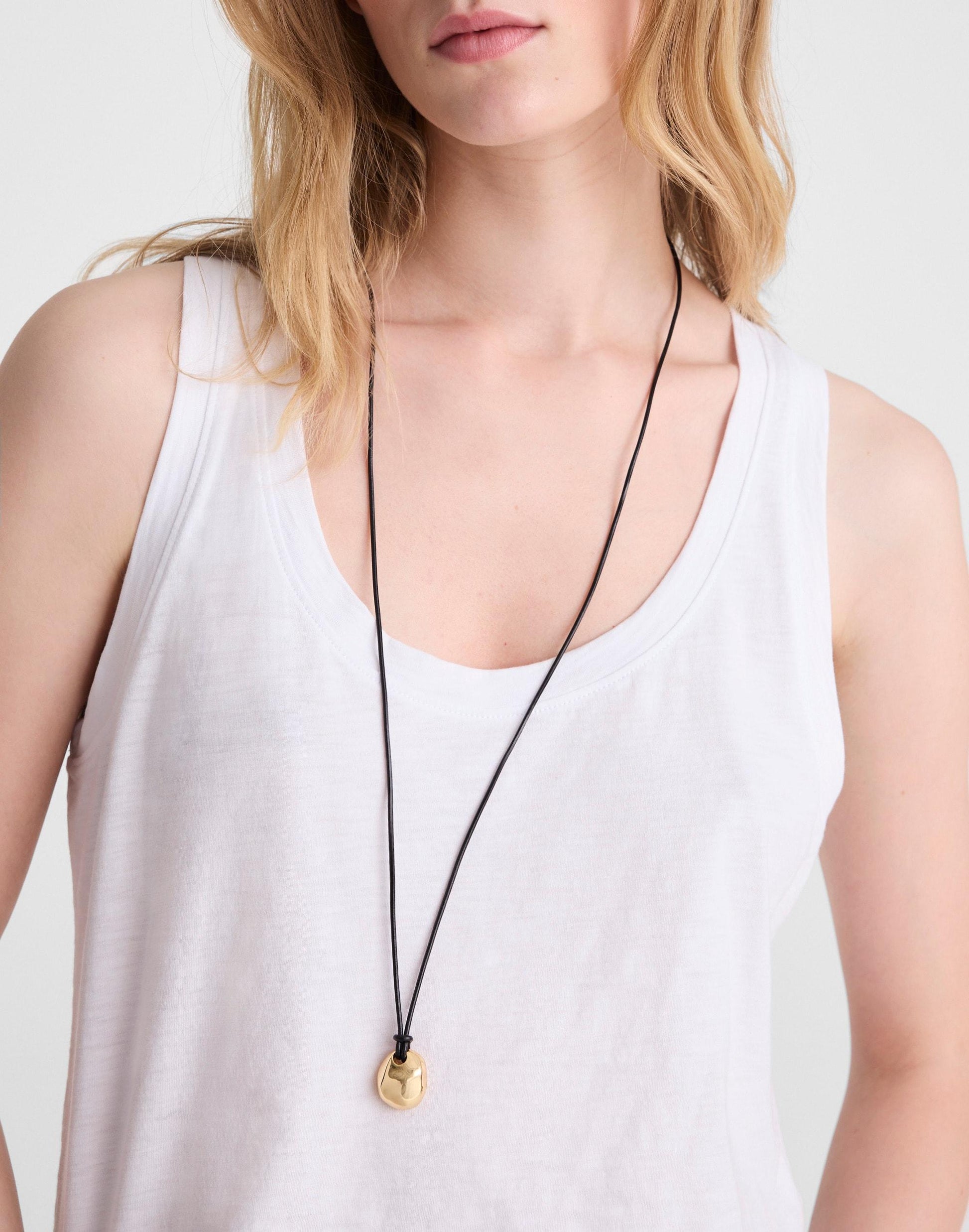 Madewell Sculptural Pendant Leather Necklace