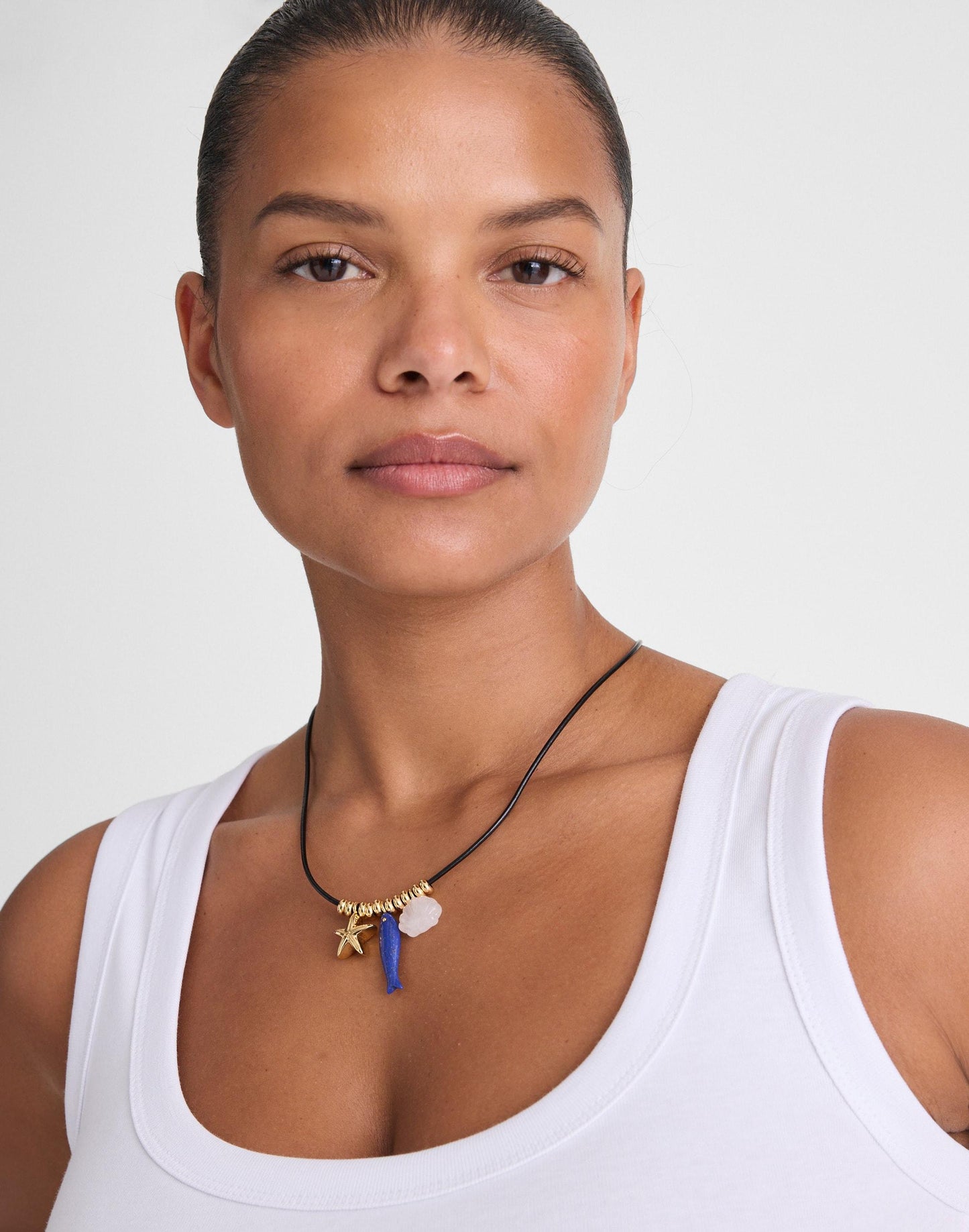 Madewell Semiprecious Charm Leather Choker Necklace