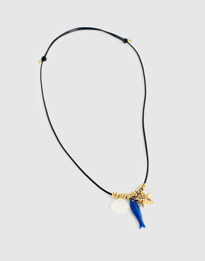 Madewell Semiprecious Charm Leather Choker Necklace