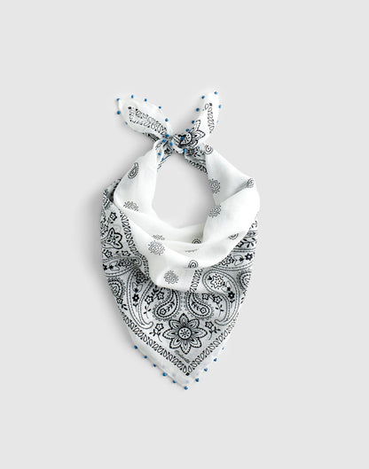 Madewell Beaded Bandana in Cotton Blend