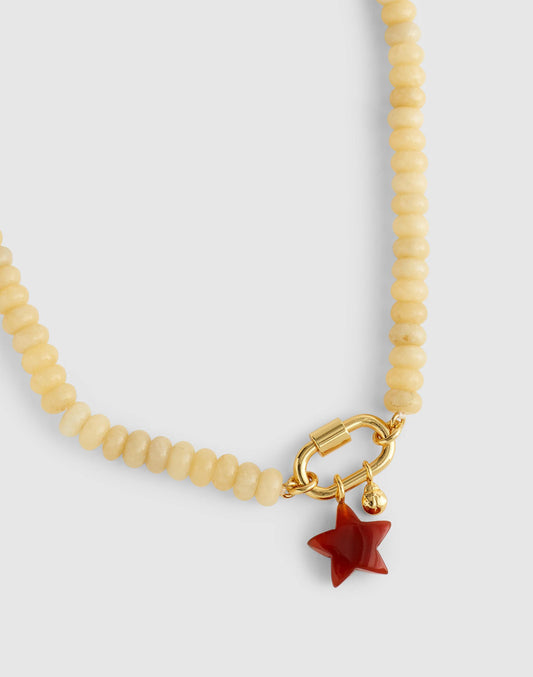 Madewell Semiprecious Beaded Carabiner Charm Necklace