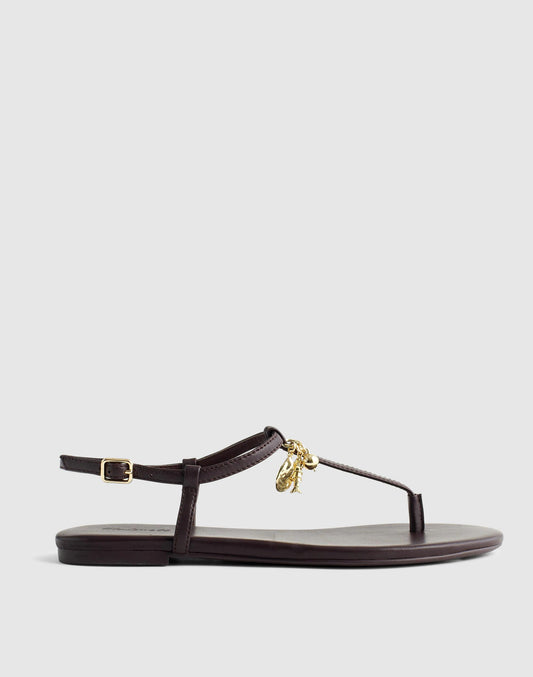 Madewell Madewell x Shopbop Iggy Charm T-Strap Sandal in Leather
