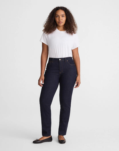 Madewell The Curvy Jules Slim-Straight Jean in Rinse Wash