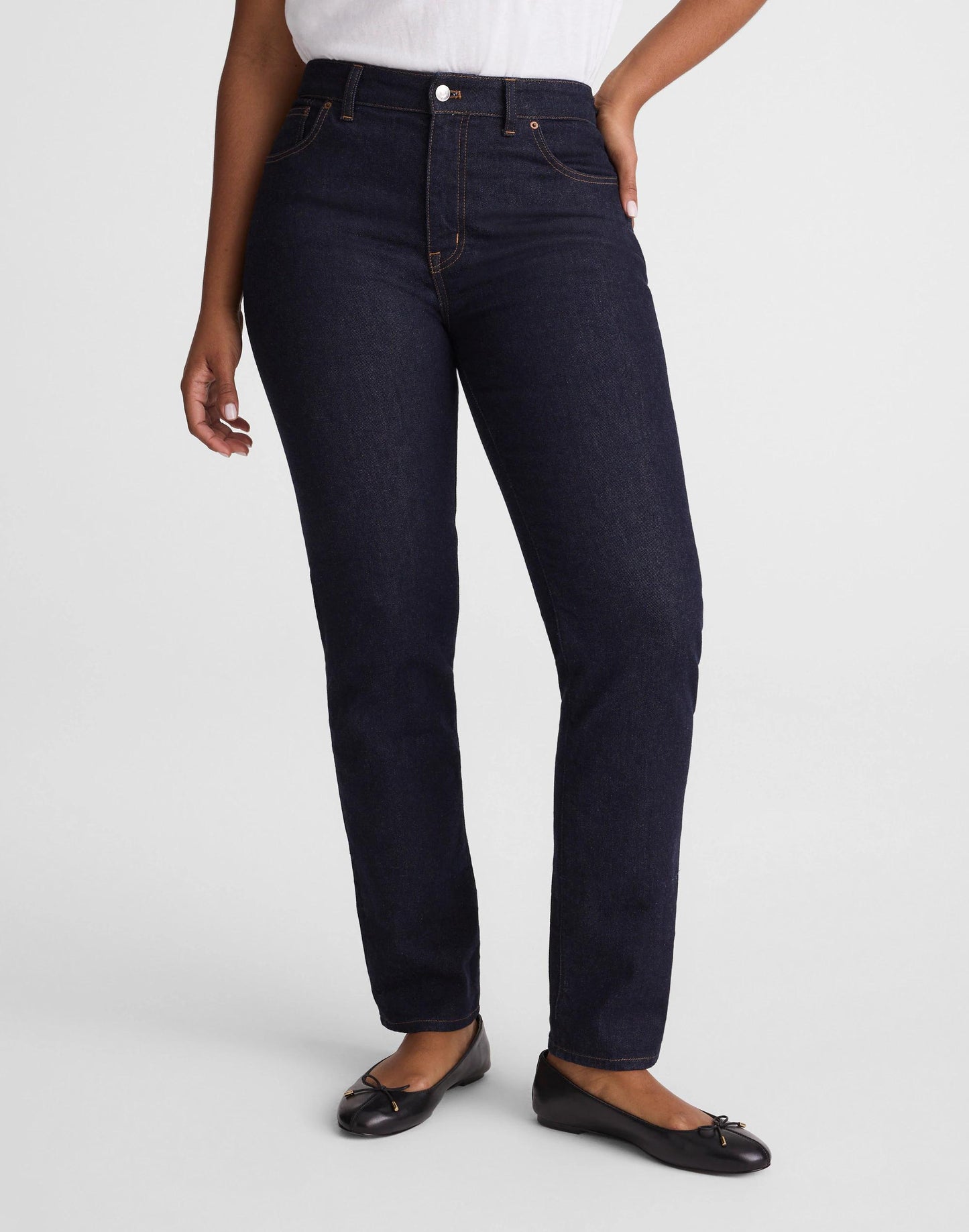 Madewell The Curvy Jules Slim-Straight Jean in Rinse Wash