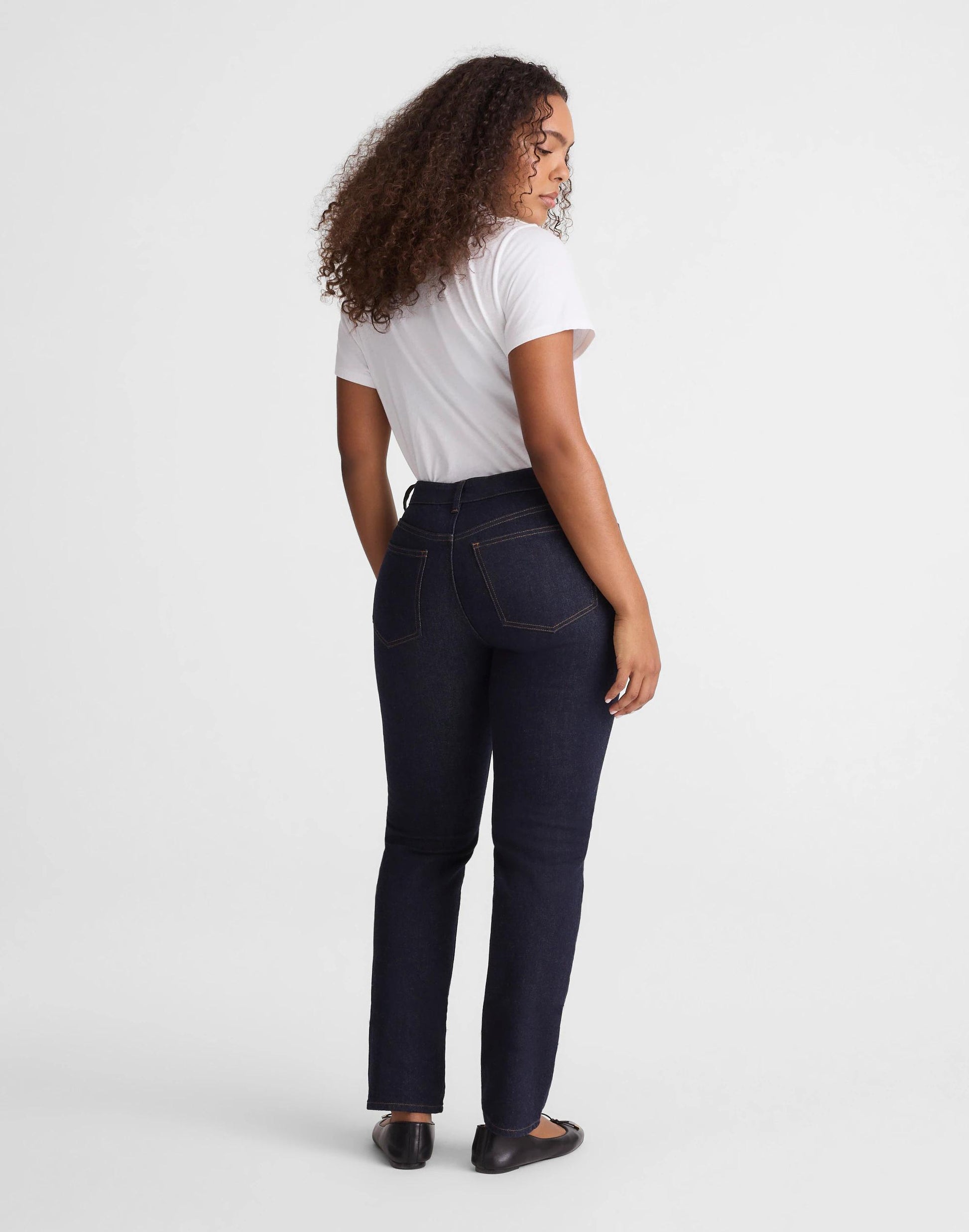 Madewell The Curvy Jules Slim-Straight Jean in Rinse Wash