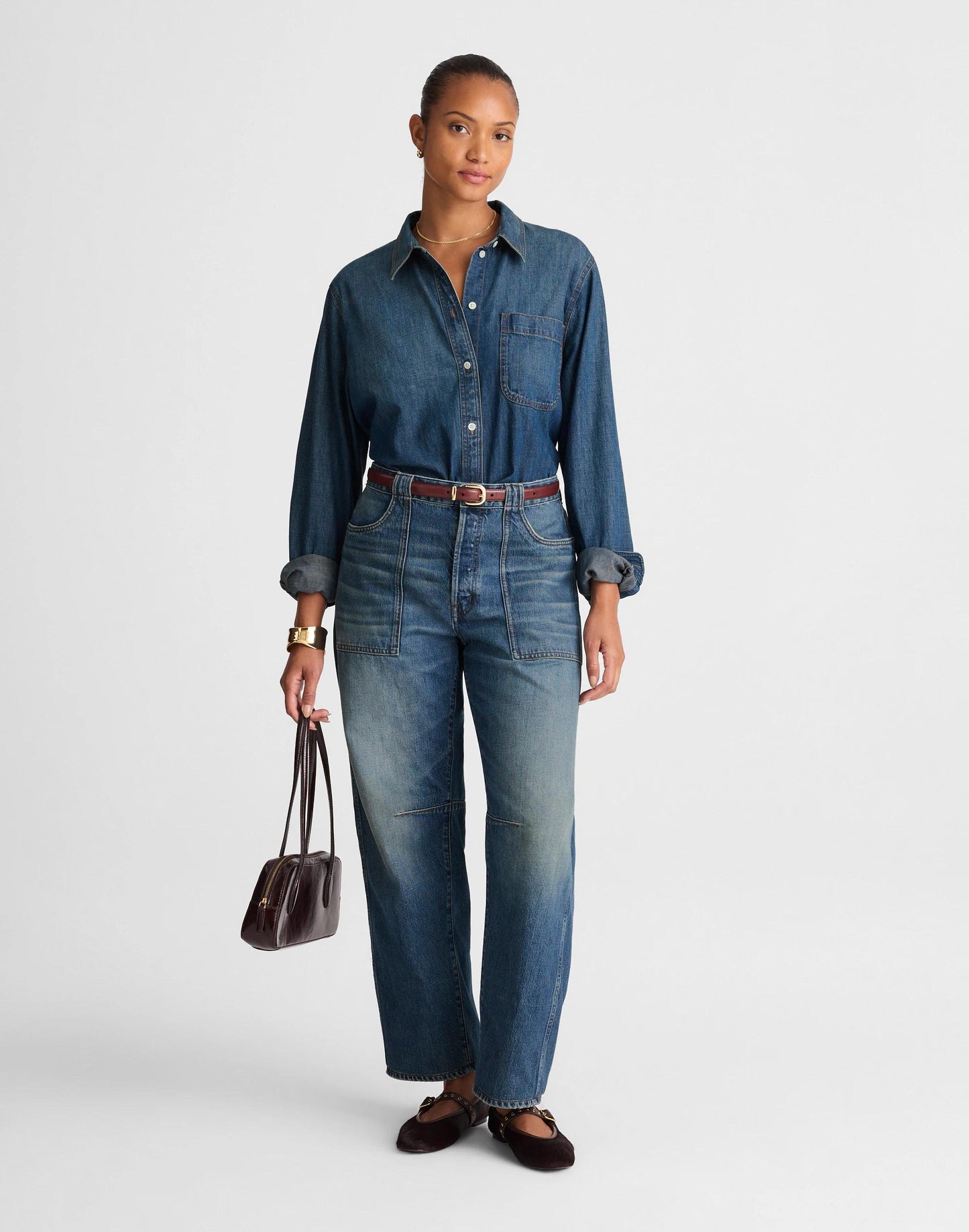 Madewell The Curvy Darted Barrel-Leg Jean